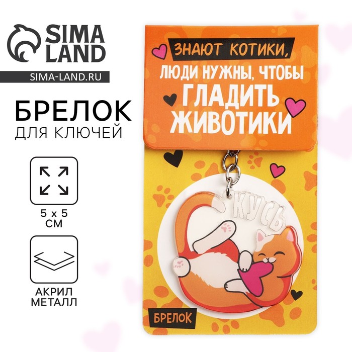 

Брелок для ключей акриловый «Знают котики», 10 х 5 см