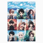 Наклейки детские бумажные, набор,  10 листов  «Аниме», 11 х 15.5 см - фото 24576214