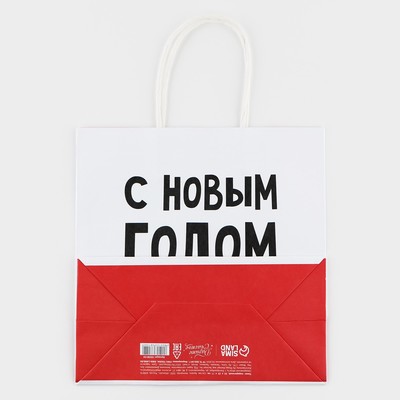 Пакет подарочный новогодний «С Новым годом, пупсик», 22×22×11 см