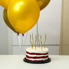 Свечи для торта (6 шт.) + воздушные шары (5 шт.), золотые - Фото 2