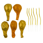 Свечи для торта (6 шт.) + воздушные шары (5 шт.), золотые - Фото 3