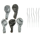 Свечи для торта (6 шт.) + воздушные шары (5 шт.), серебряные - Фото 3