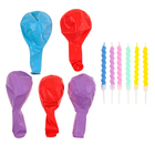 Свечи для торта (6 шт.) + воздушные шары (5 шт.), МИКС - Фото 3