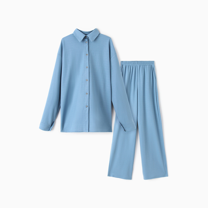Комплект женский (сорочка, брюки) MINAKU: Home collection цвет голубой, р-р 44