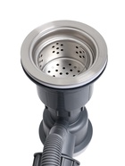 Кухонная мойка ZEIN M02, S=3.0 и 0.7 мм, смеситель, корзины, разделочная доска, сифон, графит - Фото 18