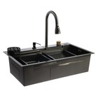 Кухонная мойка ZEIN M03, S=3.0 и 0.7 мм, смеситель, корзины, разделочная доска, сифон, графит - Фото 16