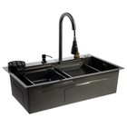 Кухонная мойка ZEIN M03, S=3.0 и 0.7 мм, смеситель, корзины, разделочная доска, сифон, графит - Фото 17