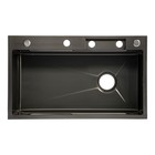 Кухонная мойка ZEIN M03, S=3.0 и 0.7 мм, смеситель, корзины, разделочная доска, сифон, графит - Фото 26