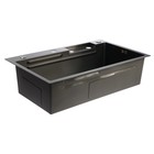 Кухонная мойка ZEIN M03, S=3.0 и 0.7 мм, смеситель, корзины, разделочная доска, сифон, графит - Фото 27