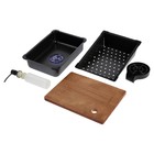 Кухонная мойка ZEIN M03, S=3.0 и 0.7 мм, смеситель, корзины, разделочная доска, сифон, графит - Фото 30