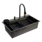 Кухонная мойка ZEIN M03, S=3.0 и 0.7 мм, смеситель, корзины, разделочная доска, сифон, графит - Фото 18