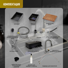 Кухонная мойка ZEIN M03, S=3.0 и 0.7 мм, смеситель, корзины, разделочная доска, сифон, графит - Фото 15