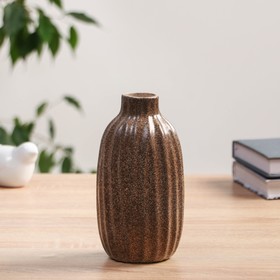 Ваза керамика настольная "Абнер" бутыль, d=3,5, h=16,5 см, коричневый
