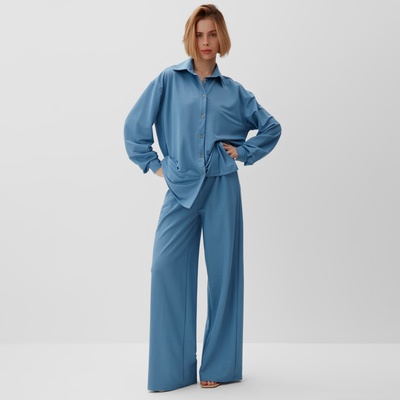 Костюм женский (рубашка, брюки) MINAKU: Home Collection, размер 46, голубой