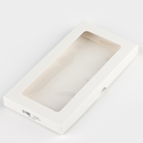 Коробка для шоколада «Белая», с окном, 16.4 х 8.4 х 1.7 см