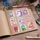 Наклейки детские бумажные «Милые персонажи», c раскраской, 11 х 15.5 см - Фото 5