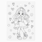 Наклейки детские бумажные «Девчонки», c раскраской, 11 х 15.5 см (комплект 5 шт) - фото 24576251