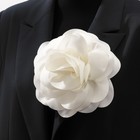 Брошь текстильная «Цветок» камелия, белая - Фото 2