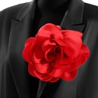 Брошь текстильная «Цветок» камелия, красная - Фото 2