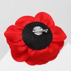 Брошь текстильная «Цветок» камелия, красная - Фото 3