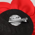 Брошь текстильная «Цветок» камелия, красная - Фото 4