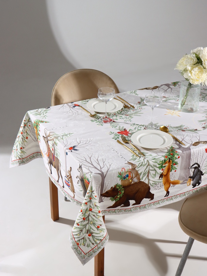 Скатерть новогодняя «Этель. Новогоднее чудо», 150×220 см ±3 см с ВГМО, 100% хлопок, саржа 190 г/м²