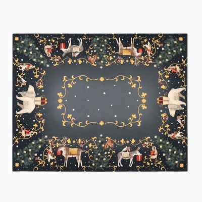 Набор новогодний «Этель» Fairy tale: скатерть 150×220 см ±3 см, с ВГМО, салфетка 40×40 см-12 шт., 100% хлопок