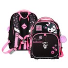 Рюкзак школьный 35 x 26 x 14см, эргономичная спинка, Across 178, черный/розовый - фото 321770135
