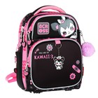 Рюкзак школьный 35 x 26 x 14см, эргономичная спинка, Across 178, черный/розовый - фото 24573033