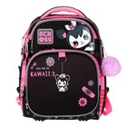 Рюкзак школьный 35 x 26 x 14см, эргономичная спинка, Across 178, черный/розовый - фото 24573034