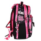 Рюкзак школьный 35 x 26 x 14см, эргономичная спинка, Across 178, черный/розовый - фото 24573035