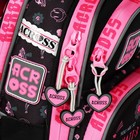 Рюкзак школьный 35 x 26 x 14см, эргономичная спинка, Across 178, черный/розовый - фото 24639424