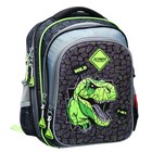 Рюкзак школьный 40х33х15см, эргономичная спинка, Across 410, серый/зеленый - фото 24639444