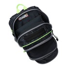 Рюкзак школьный 40х33х15см, эргономичная спинка, Across 410, серый/зеленый - фото 24639450