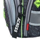 Рюкзак школьный 40х33х15см, эргономичная спинка, Across 410, серый/зеленый - фото 24639452