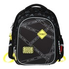 Рюкзак школьный 40х33х15см, эргономичная спинка, Across 410, черный/желтый - фото 24639469