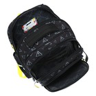 Рюкзак школьный 40х33х15см, эргономичная спинка, Across 410, черный/желтый - фото 24639474