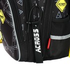 Рюкзак школьный 40х33х15см, эргономичная спинка, Across 410, черный/желтый - фото 24639476