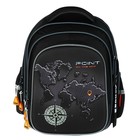 Рюкзак школьный 40х33х15см, эргономичная спинка, Across 410, черный/оранжевый - фото 24573046