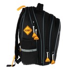 Рюкзак школьный 40х33х15см, эргономичная спинка, Across 410, черный/оранжевый - фото 24573047