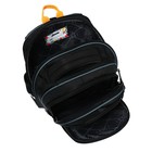 Рюкзак школьный 40х33х15см, эргономичная спинка, Across 410, черный/оранжевый - фото 24639482