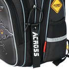 Рюкзак школьный 40х33х15см, эргономичная спинка, Across 410, черный/оранжевый - фото 24639484