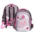 Рюкзак школьный 40х33х15см, эргономичная спинка, Across 410, серый/розовый - фото 321770220
