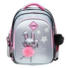 Рюкзак школьный 40х33х15см, эргономичная спинка, Across 410, серый/розовый - фото 24573052