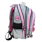 Рюкзак школьный 40х33х15см, эргономичная спинка, Across 410, серый/розовый - фото 24573053