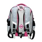 Рюкзак школьный 40х33х15см, эргономичная спинка, Across 410, серый/розовый - фото 24573054