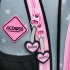 Рюкзак школьный 40х33х15см, эргономичная спинка, Across 410, серый/розовый - фото 24639505