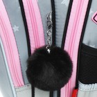 Рюкзак школьный 40х33х15см, эргономичная спинка, Across 410, серый/розовый - фото 24639506