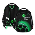 Рюкзак школьный 37 x 28 x 13см, эргономичная спинка, Across 557, + мешок, черный/зеленый - фото 321770290