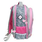 Рюкзак школьный 37 x 28 x 13см, эргономичная спинка, Across 557, серый/розовый - фото 24639554